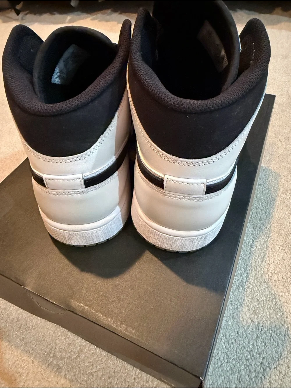 Air Jordan 1 Mid Black & White Sneakers worn once - Picture 4 of 5